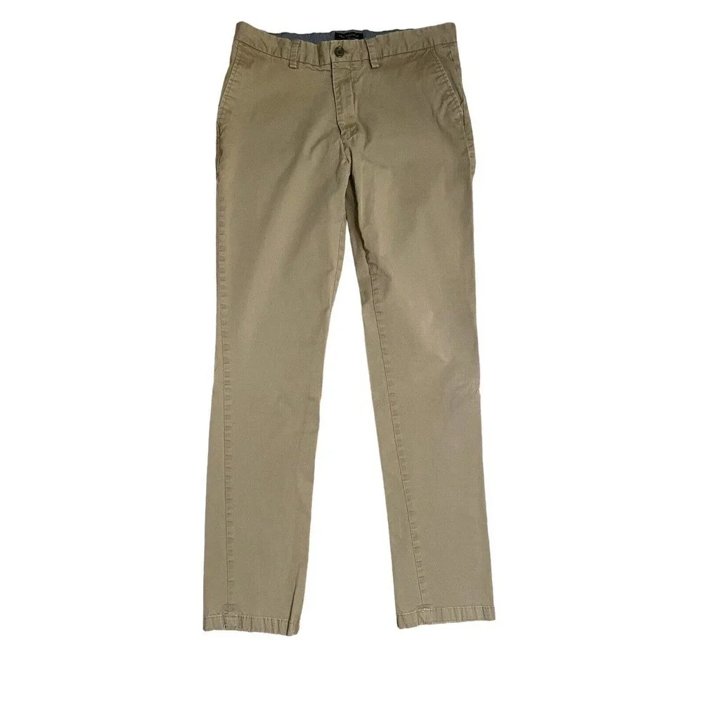 Banana Republic Fulton Skinny Chino Pants Mens Size 33x31.5 Khaki Flat Front